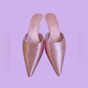 ✨Femme LA - St. Monroe Slipper: baby pink kitten heel mules